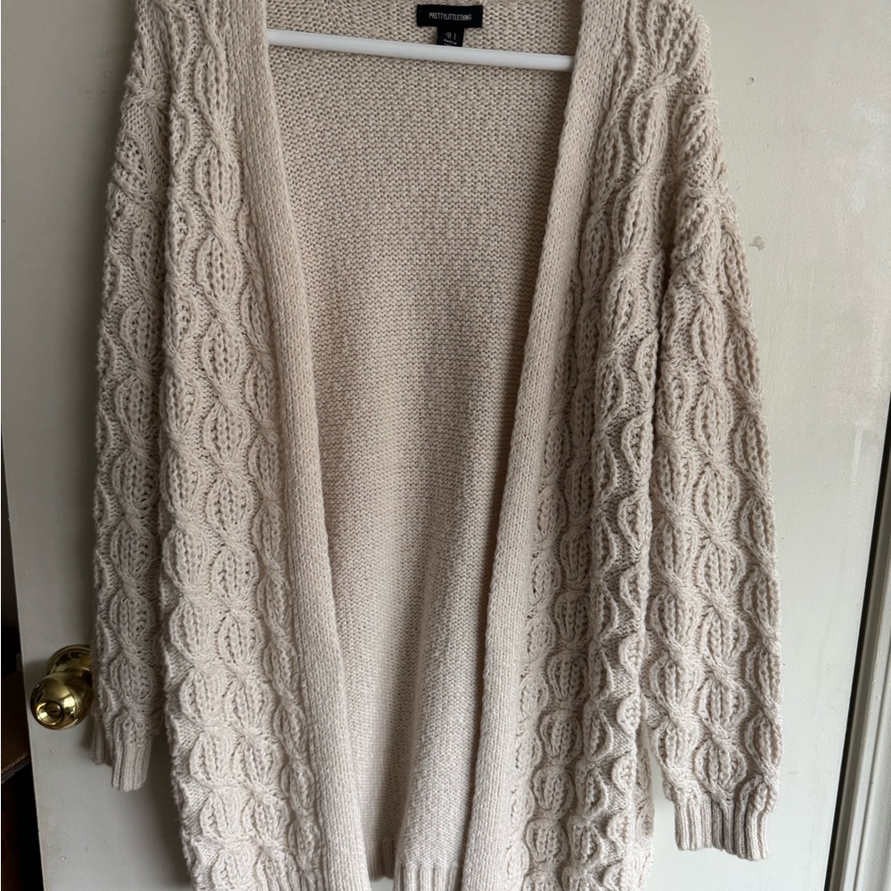 PrettyLittleThing Cream Knit Cardigan